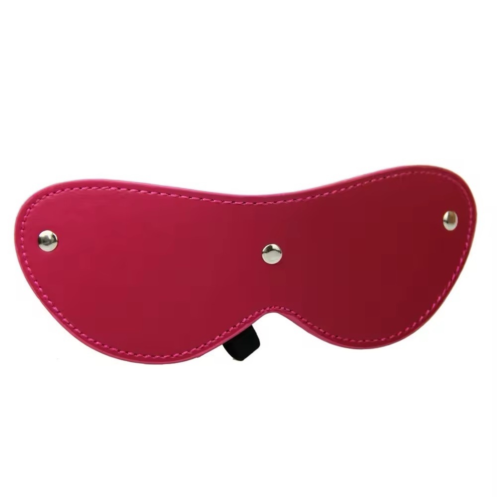Plum PU Leather 3 Stud Eye Mask